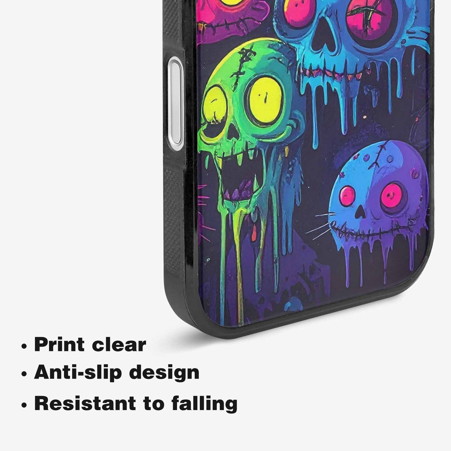 iPhone 16 Plus Case — Mixed Toxic Glow Creature Pattern Hundreds, Custom Printed Phone Case