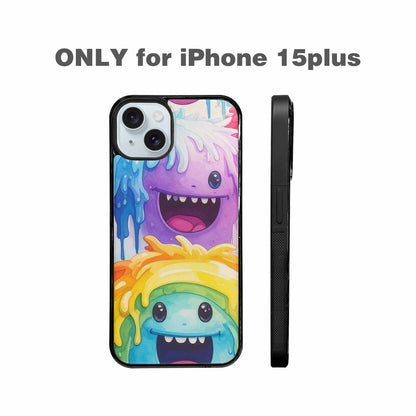 iPhone 15 Plus Case — Rainbow Sherbet Monster, Custom Print Case Cover