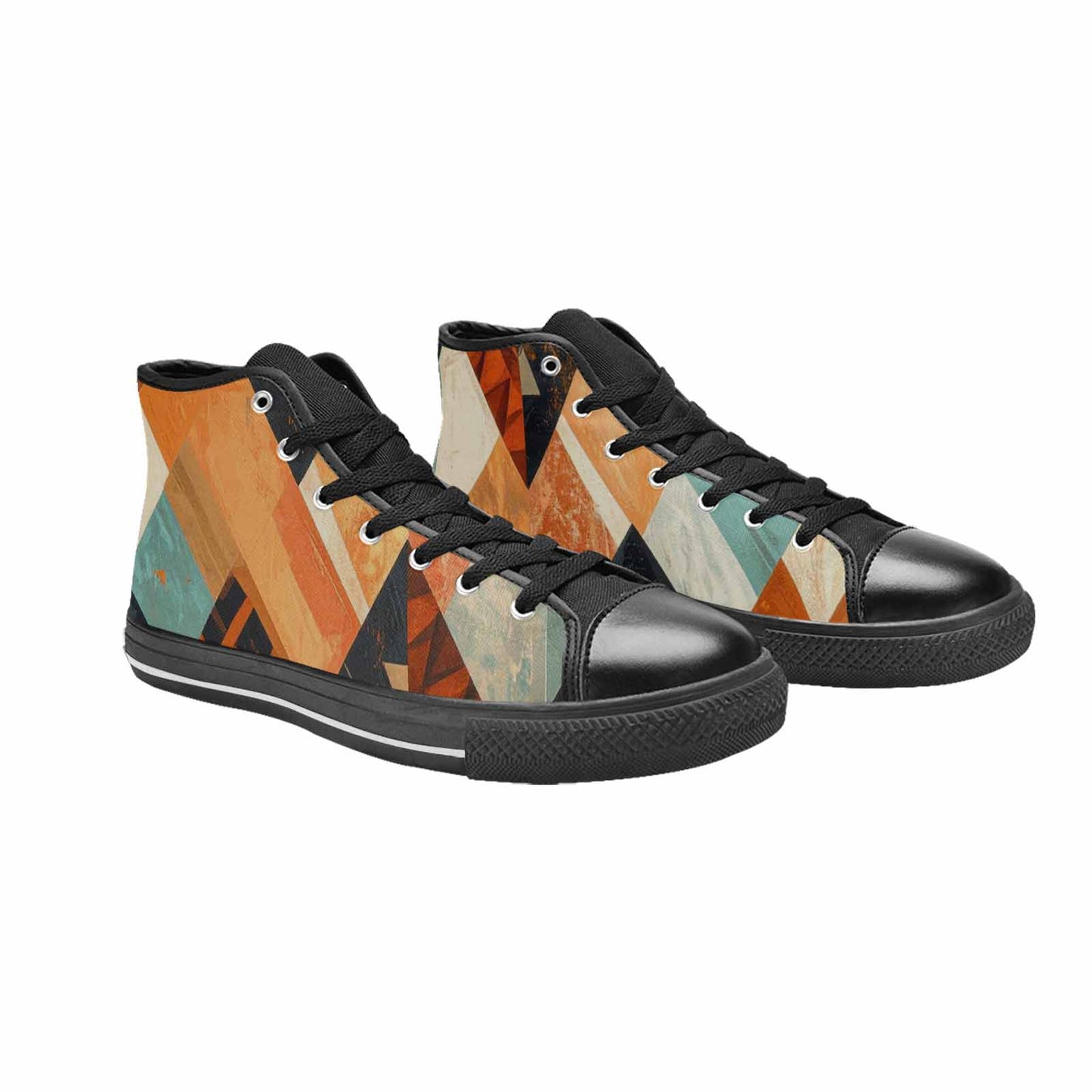 MEN'S Southwestern Geometric Diamond High Top Canvas Cottagecore Custom Shoes