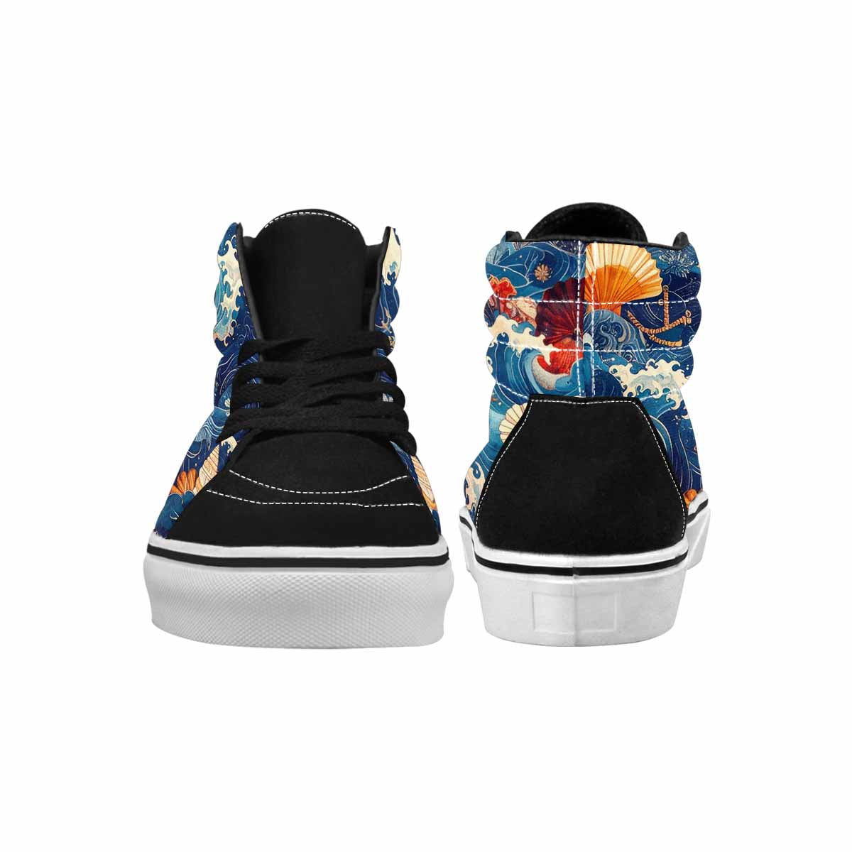 WOMEN'S Ocean Wave High Top Canvas Cottagecore Sneakers