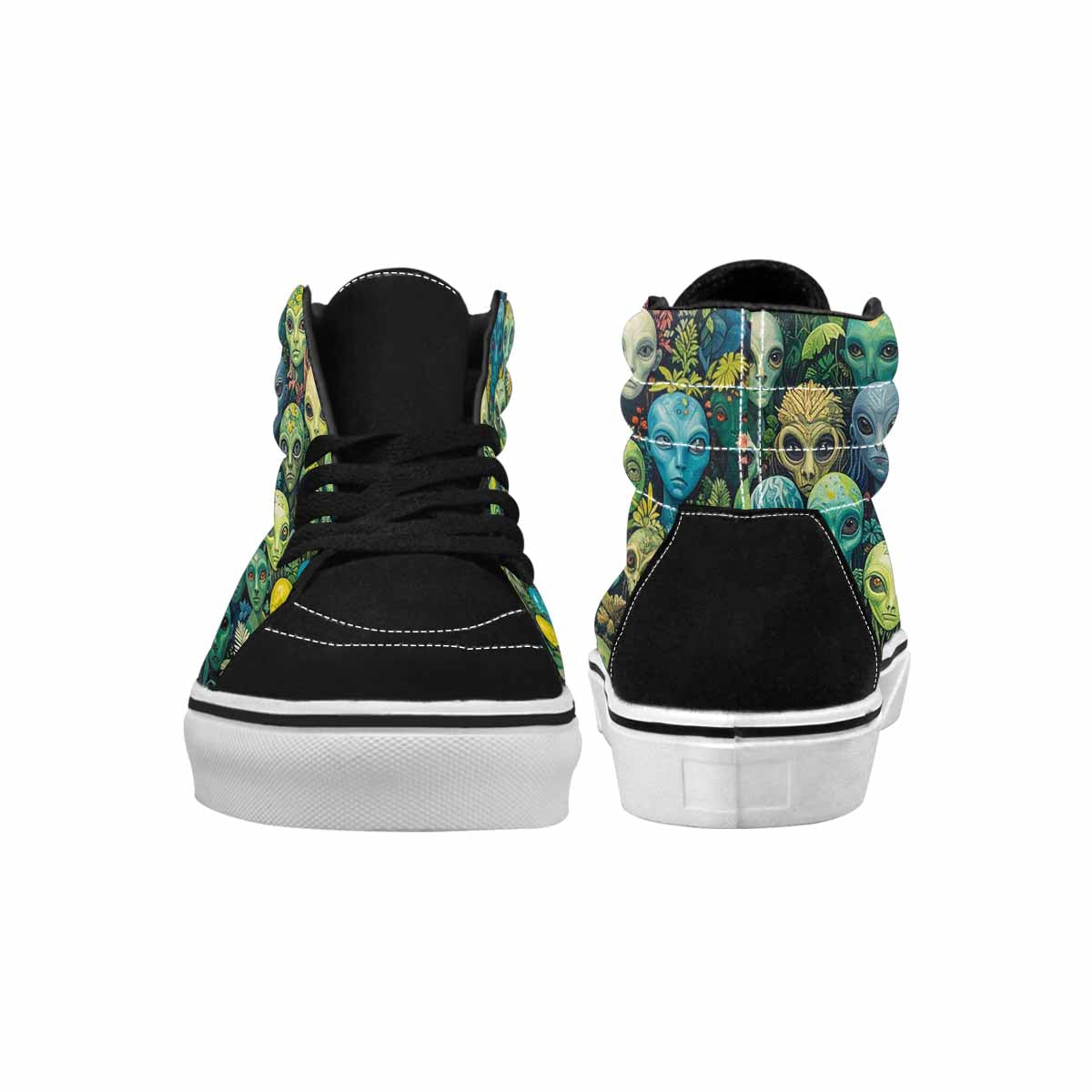 MEN'S Aliens High Top Canvas Kaleidoscope Custom Sneakers