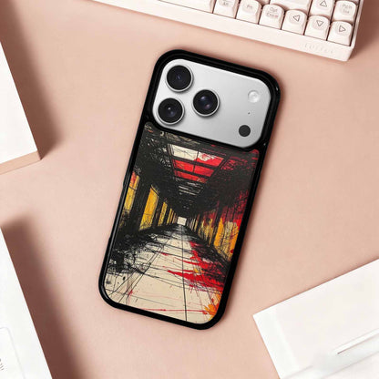 iPhone 17 Pro Case — Black Red Ink Liminal Space Galaxy, Custom Phone Case