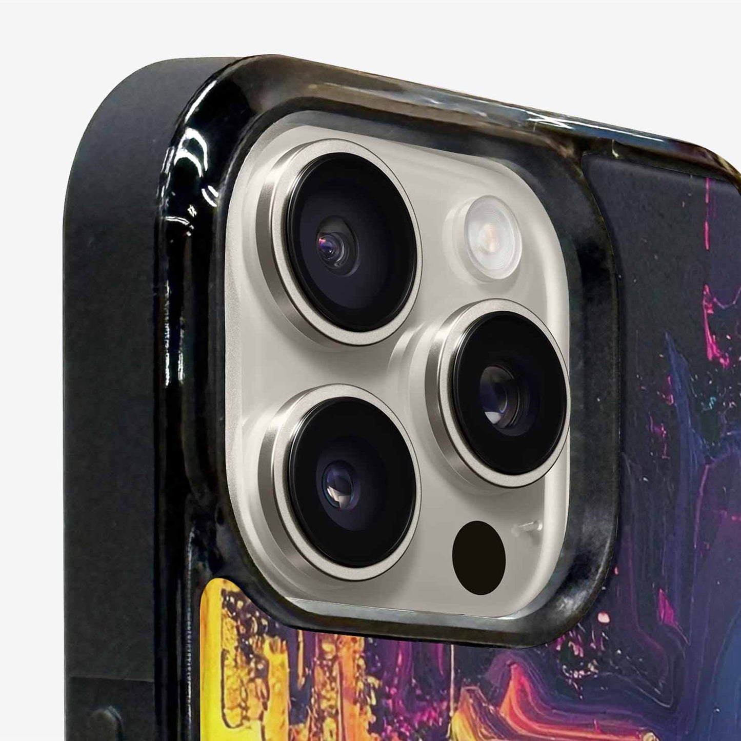 iPhone 16 Pro Max Case — Glitch Dark Art Seamless Pattern Vibrant, Original Design Phone Case