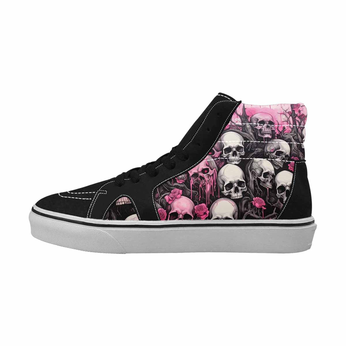 MEN'S Skull Roses High Top Canvas Cottagecore Custom Sneakers