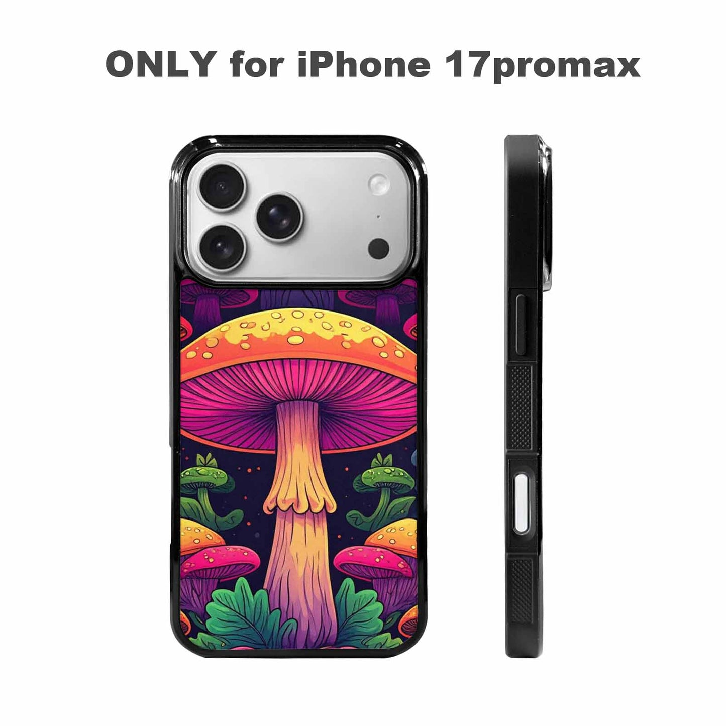 iPhone 17 Pro Max Case — Psychedelic Mushroom Cartoon Pattern Cartoon Cute, Custom Made Phone Cover