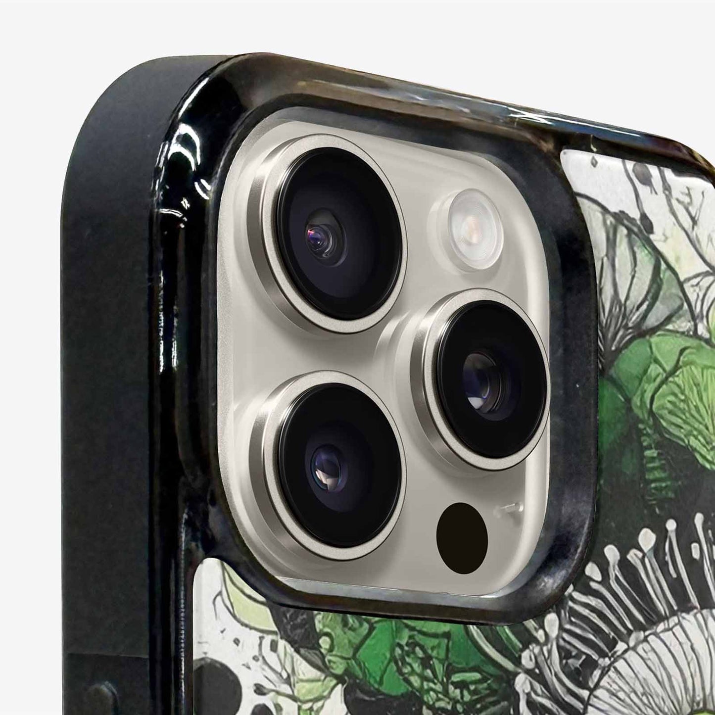 iPhone 16 Pro Max Case — Sea Creature Burst Black Green Ink, Custom Designed Case Cover