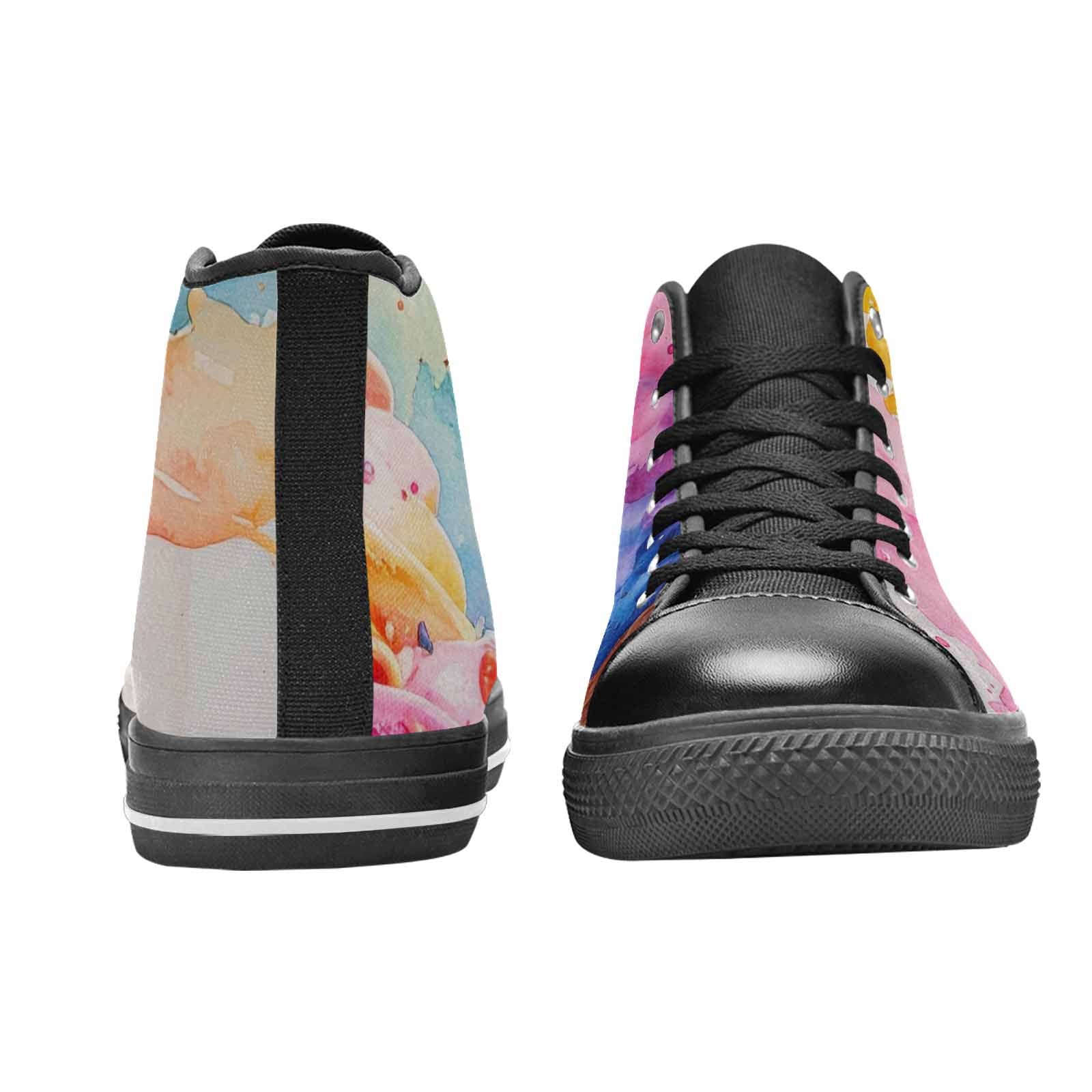 MEN'S Melting Icecream Collage High Top Canvas Vibrant Chaos Custom Sneakers