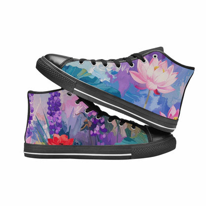MEN'S Monet-Style Impressionist Water High Top Canvas Vivid Shoes