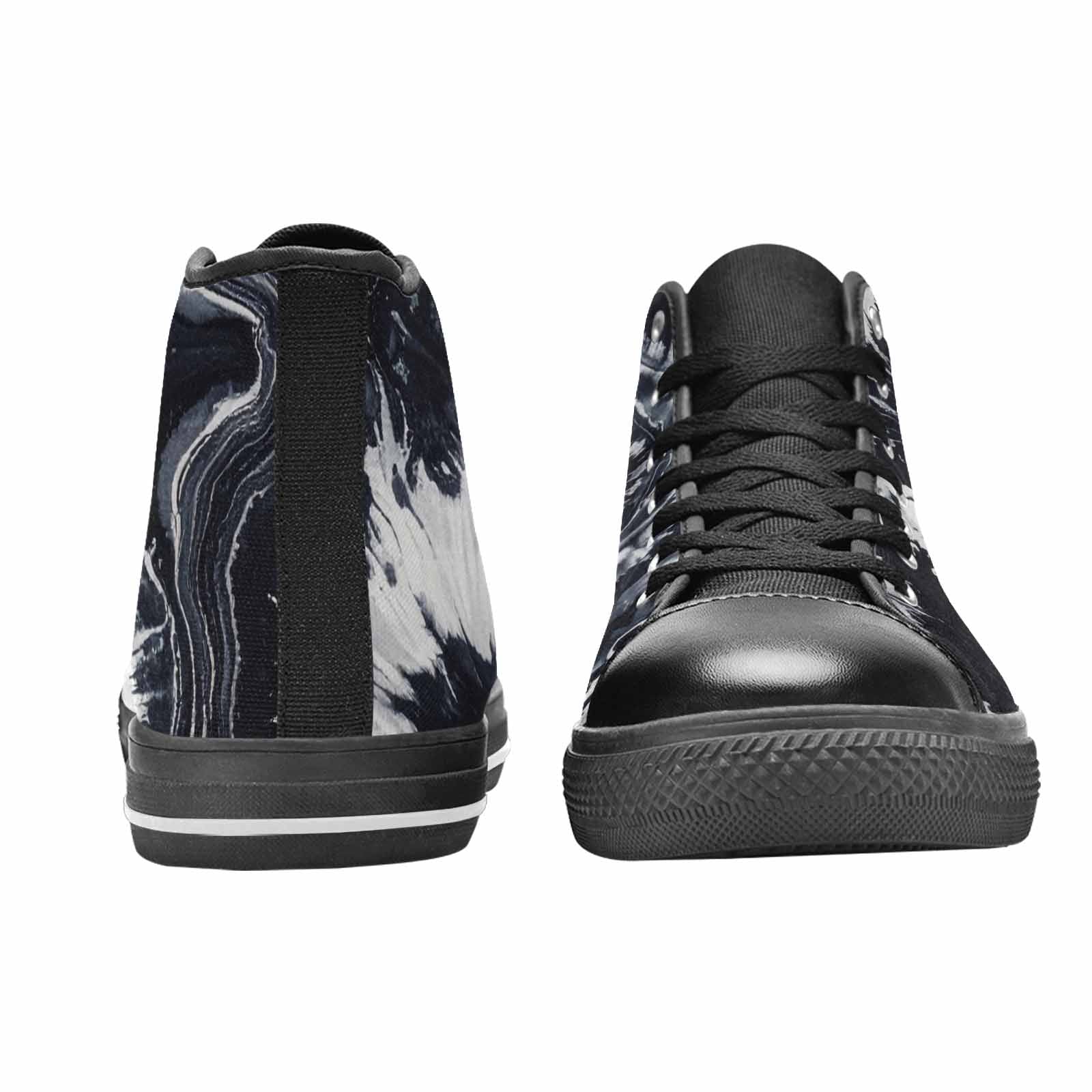 MEN'S Black White Animal Print High Top Canvas Neon Fantasy Custom Sneakers