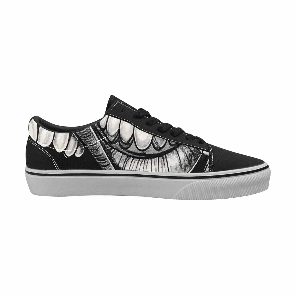 WOMEN'S Googly Cartoon Mouths Canvas Lace-Up Surreal Custom Shoes