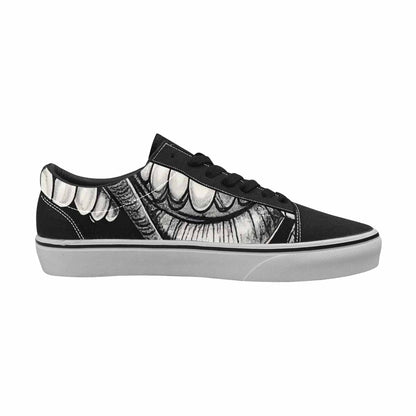 WOMEN'S Googly Cartoon Mouths Canvas Lace-Up Surreal Custom Shoes
