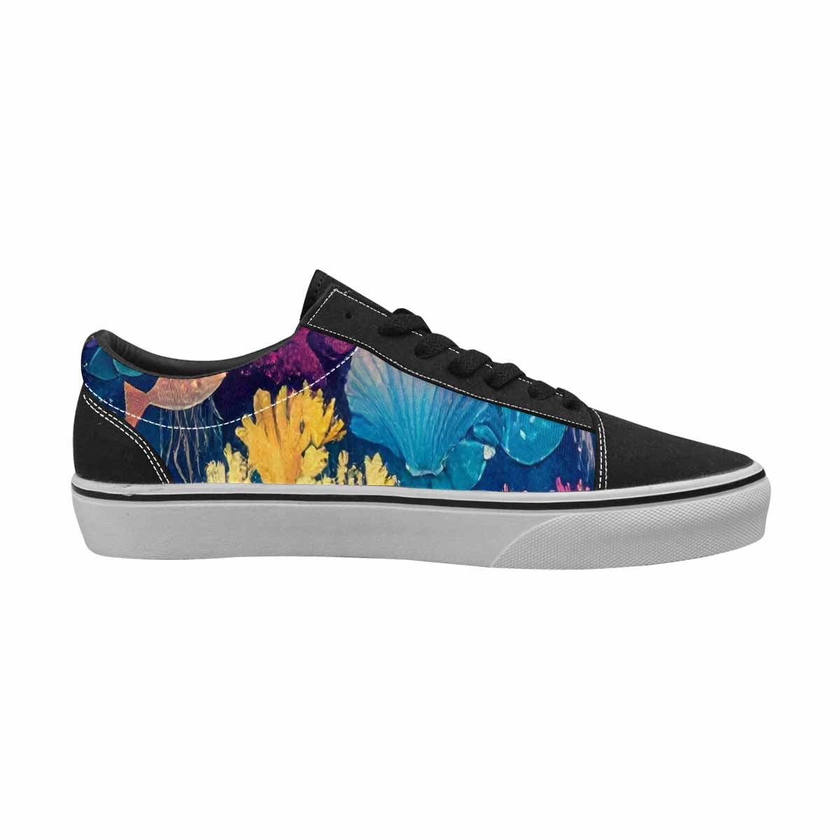 MEN'S Fish Scale Coral Canvas Lace-Up Neon Fantasy Custom Sneakers