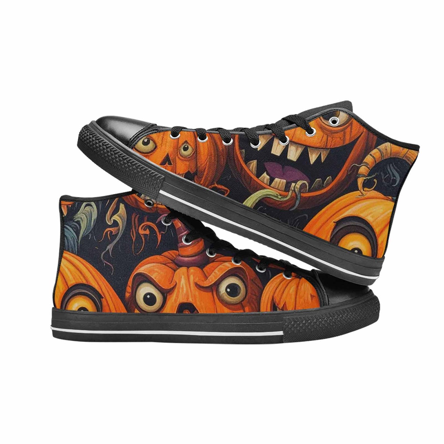 MEN'S Cartoon Pumpkin Monster High Top Canvas Y2K Custom Shoes