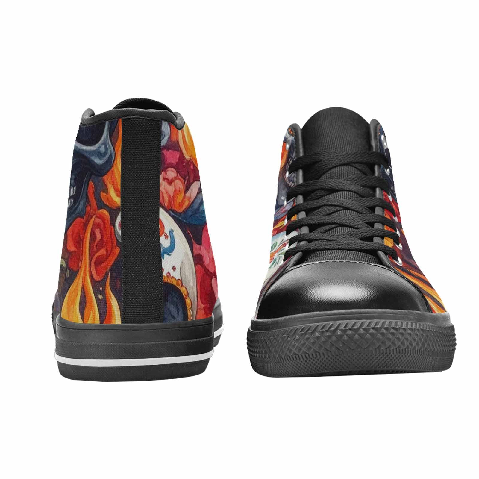 MEN'S Skull High Top Canvas Neon Fantasy Sneakers