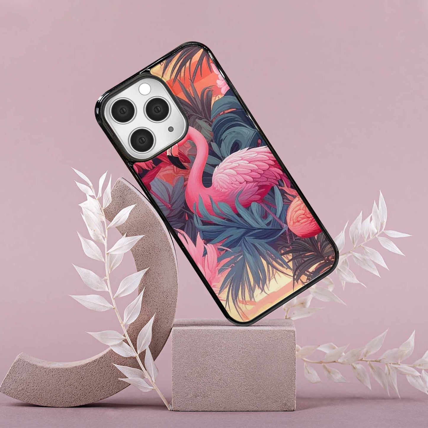 iPhone 15 Pro Max Case — Flamingo Tropical Flamingo Tropical Pattern Hundreds, Original Design Phone Case