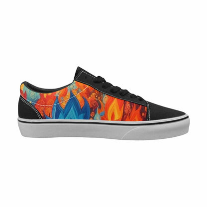 WOMEN'S Flame Burst Lace-Up Canvas Grunge Shoes