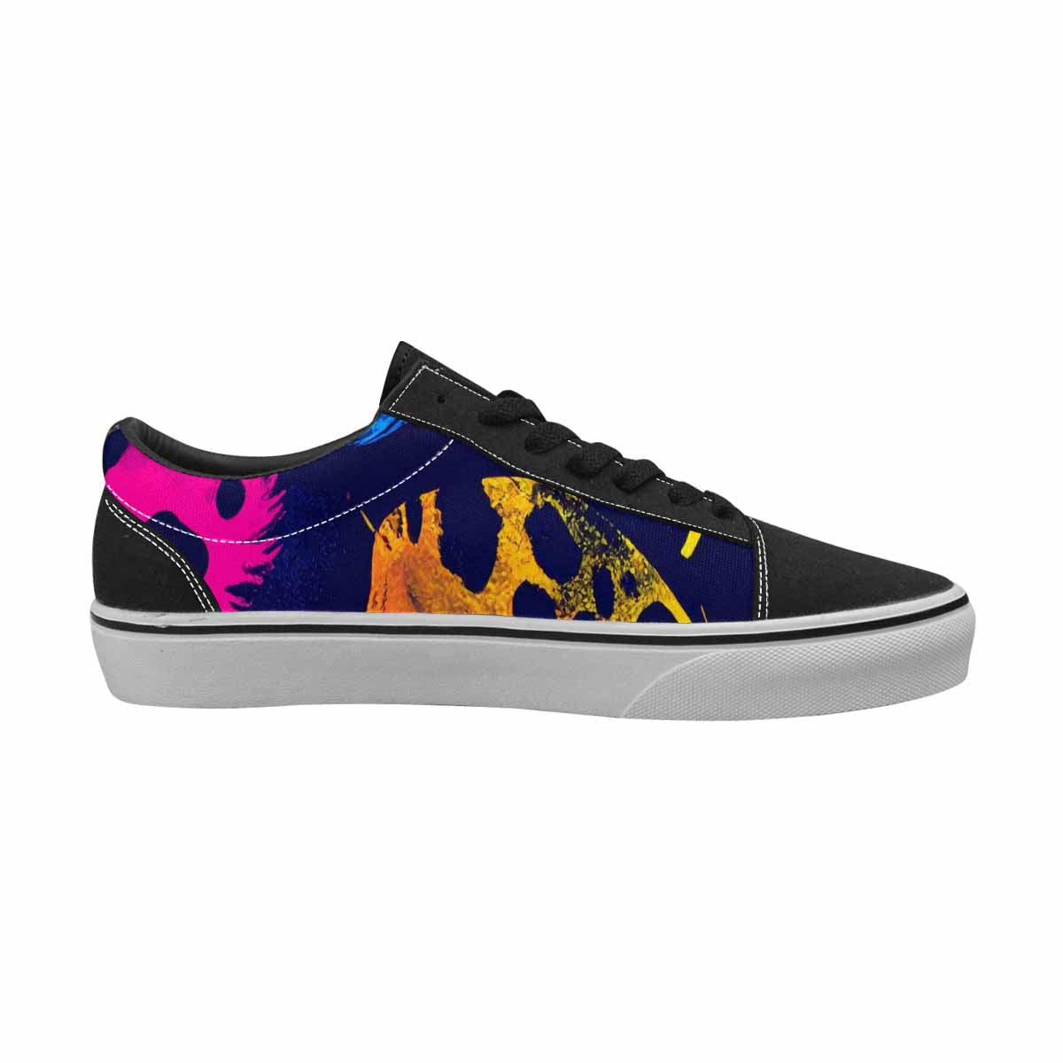 MEN'S Leopard Print Neon Canvas Lace-Up Neon Fantasy Custom Shoes