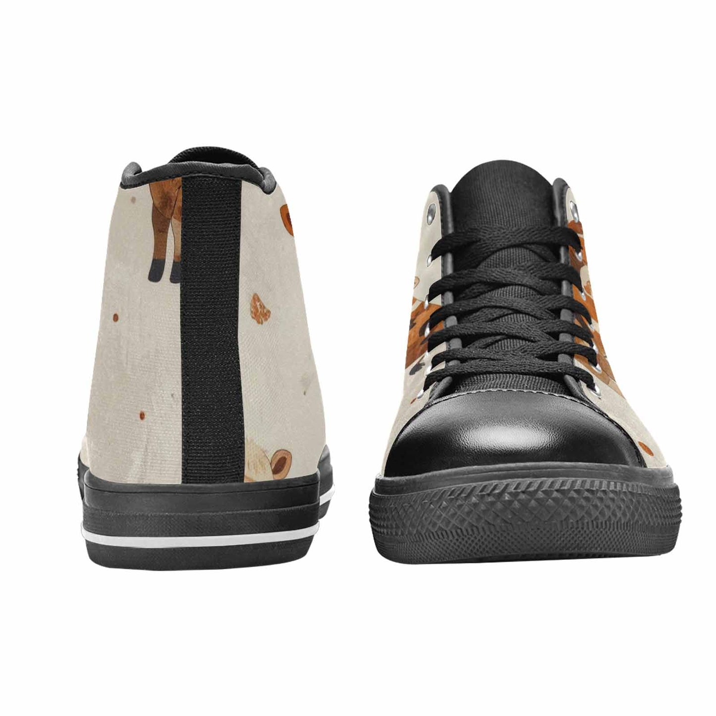 MEN'S Cow Animal Print High Top Canvas Surreal Custom Sneakers