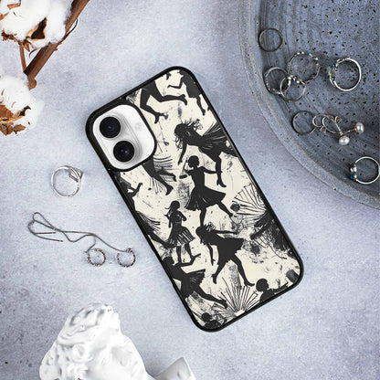 iPhone 16 Plus Case — Bold Dancing Figure Line Art Pattern, Original Design Phone Case