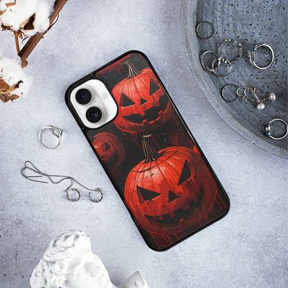 iPhone 16 Plus Case — Bloody Pumpkin Face Custom, Personalized Phone Case