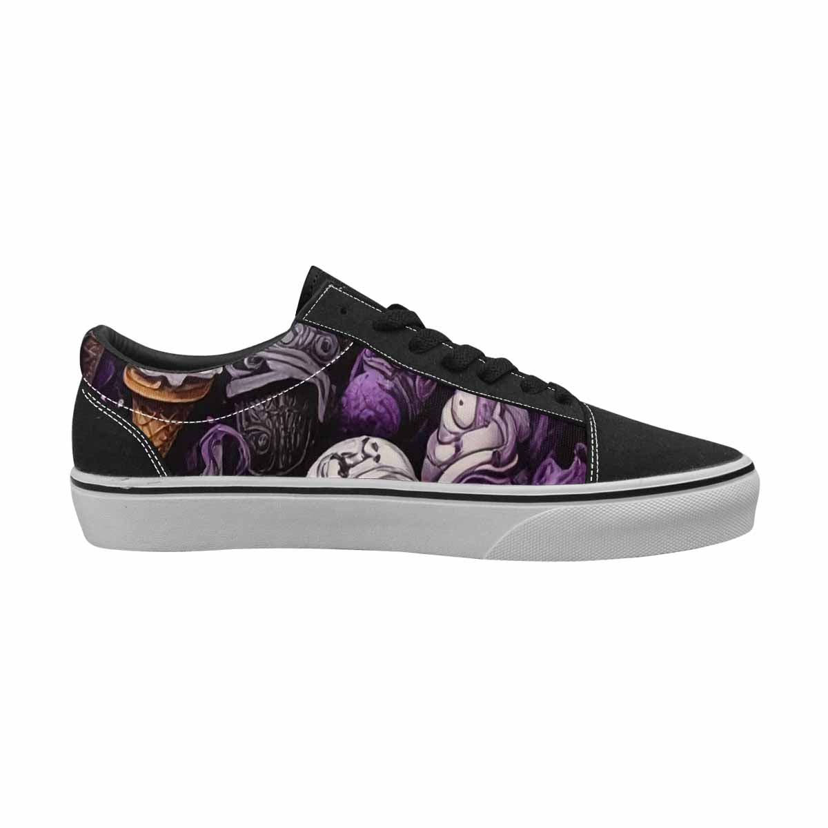 WOMEN'S Ice Cream Motif Lace-Up Canvas Dark Academia Sneakers