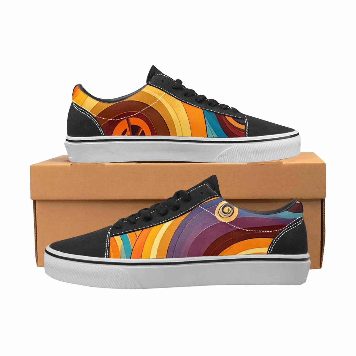 WOMEN'S Groovy 70S Peace Canvas Lace-Up Dreamcore Shoes