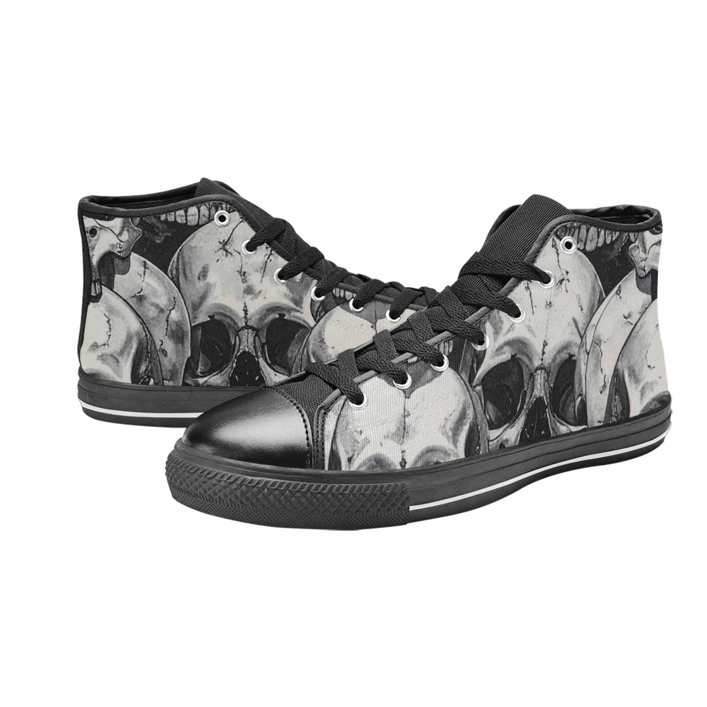 MEN'S Tessellated Human Skulls High Top Canvas Cottagecore Custom Sneakers