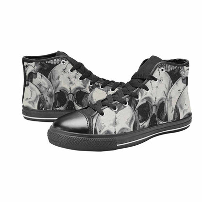 MEN'S Tessellated Human Skulls High Top Canvas Cottagecore Custom Sneakers