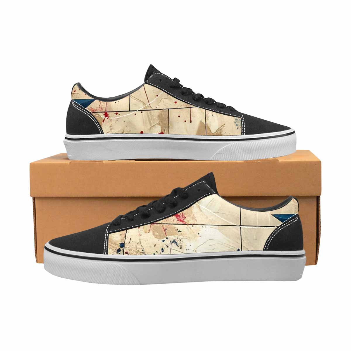 WOMEN'S Patriotic Stars Stripes Lace-Up Canvas Vibrant Chaos Sneakers