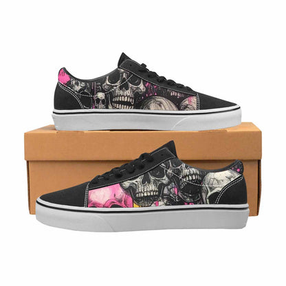 WOMEN'S Rainbow From Skull S Lace-Up Canvas Vibrant Chaos Custom Sneakers