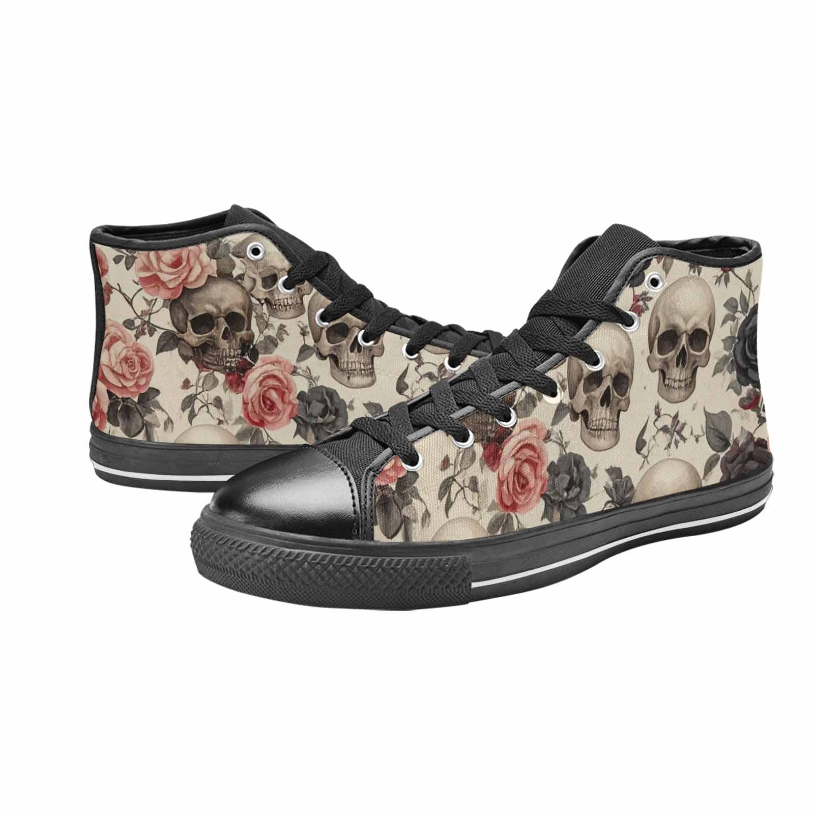 MEN'S Skulls - Roses High Top Canvas Aesthetic Custom Shoes