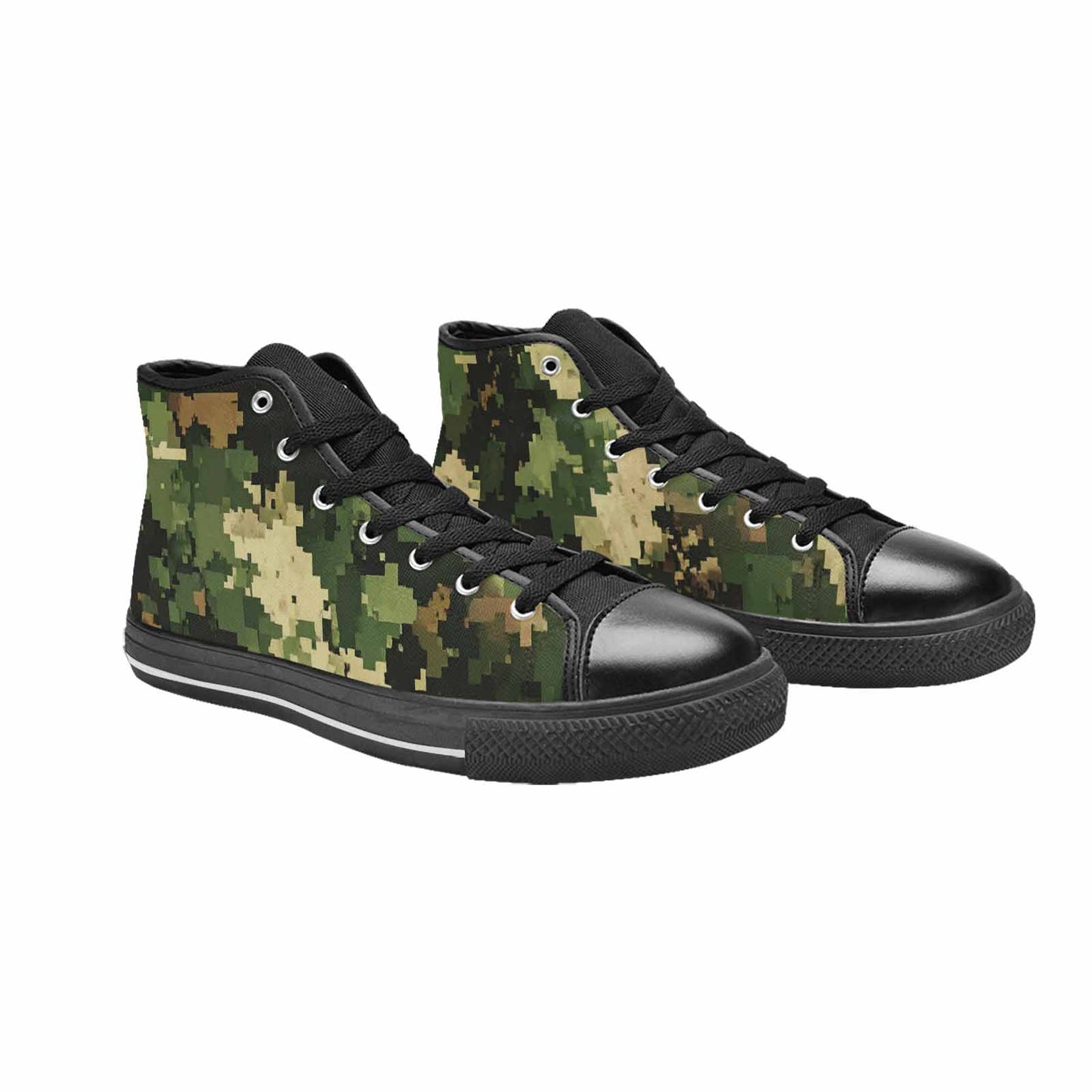 WOMEN'S Military Camouflage Blotch High Top Canvas Neon Fantasy Custom Sneakers