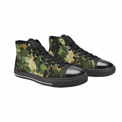 WOMEN'S Military Camouflage Blotch High Top Canvas Neon Fantasy Custom Sneakers