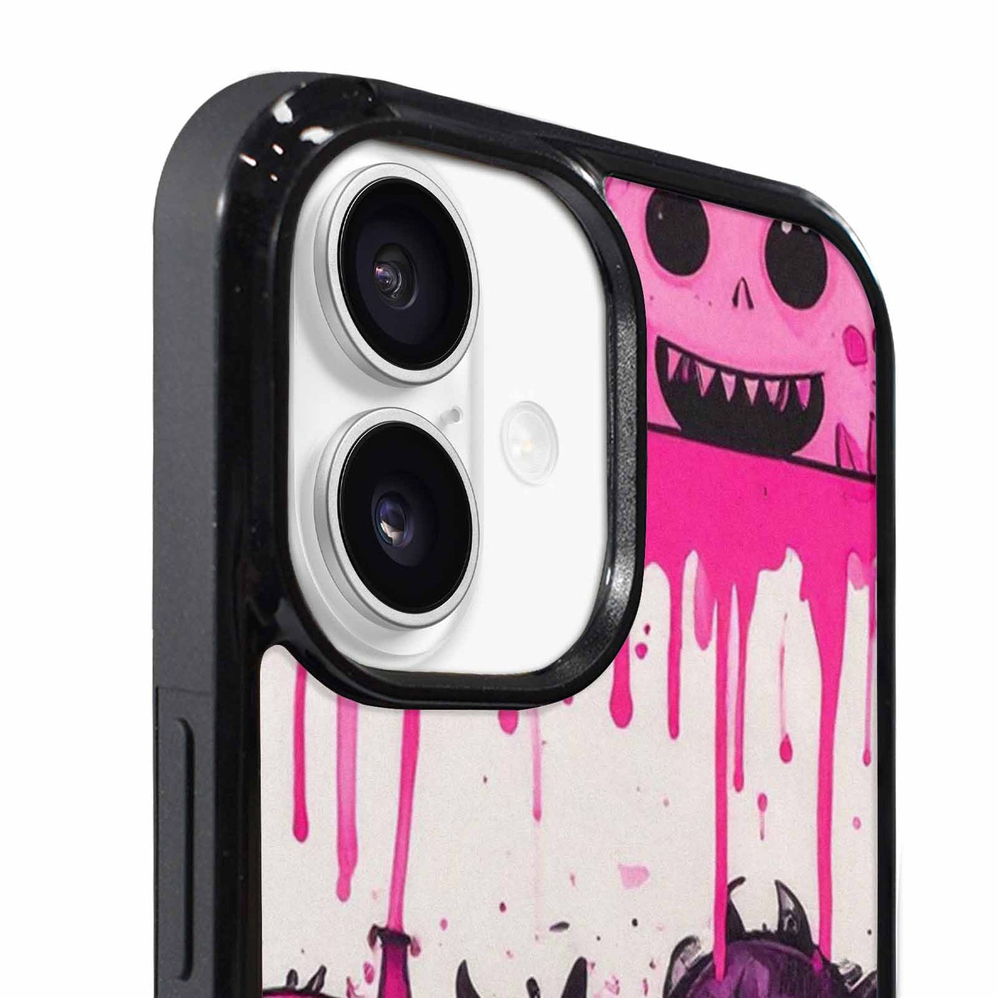 iPhone 17 Case — Black &amp; Pink Ink Cartoon Cute, Personalized Phone Case