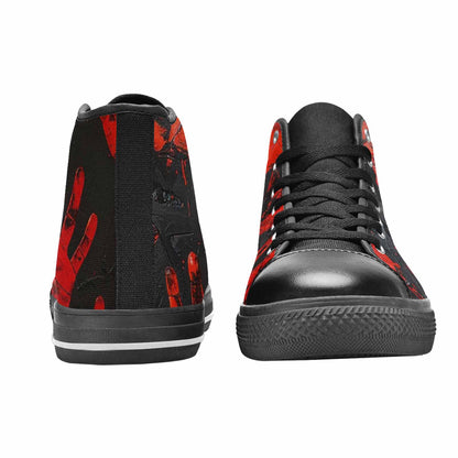 MEN'S Halloween Splatter Handprint High Top Canvas Wallpaper Art Sneakers