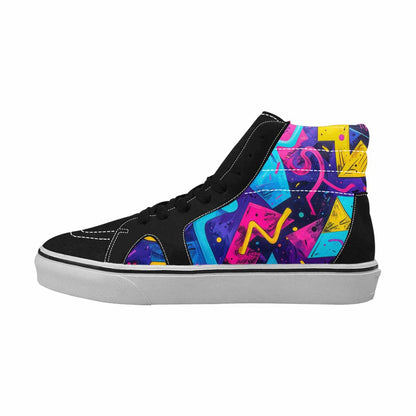 MEN'S Memphis Squiggles Triangles Dots High Top Canvas Dreamcore Shoes