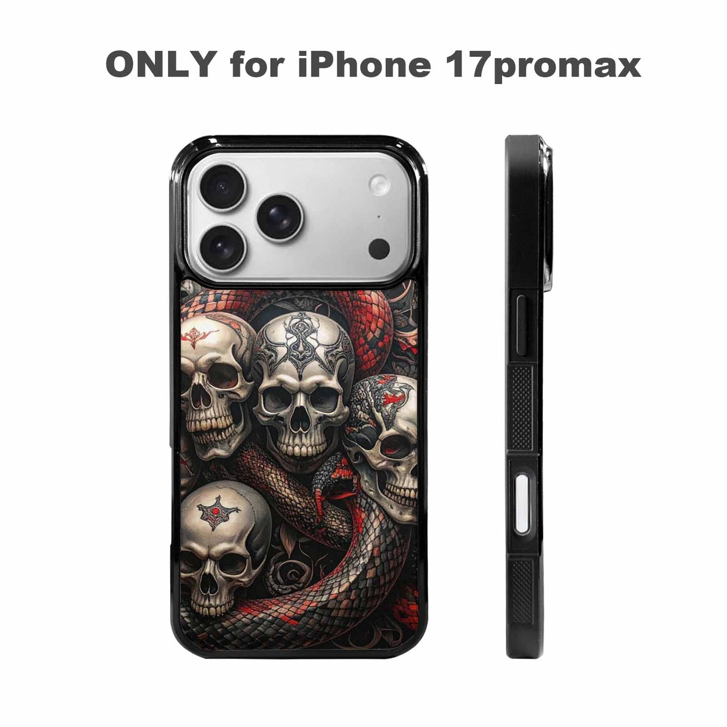 iPhone 17 Pro Max Case — Skull Dark Art Gothic Print Gothic, Custom Made Phone Cover