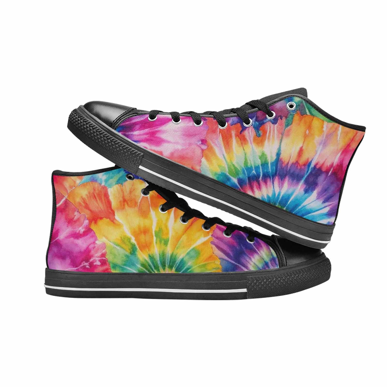 MEN'S Tie Dye Swirl High Top Canvas Aesthetic Shoes