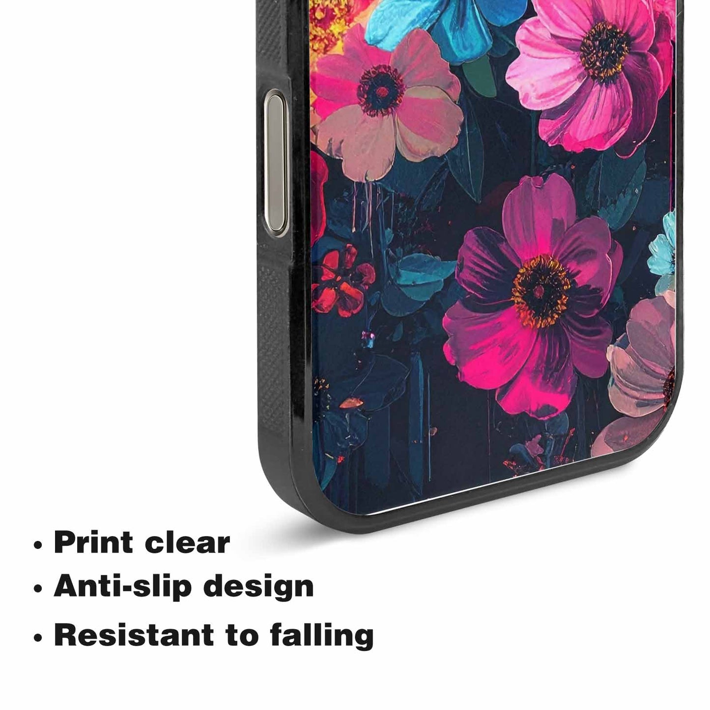iPhone 15 Pro Max Case — Shadowy Glitch Floral Pattern Hundreds Of, Custom Art Phone Cover