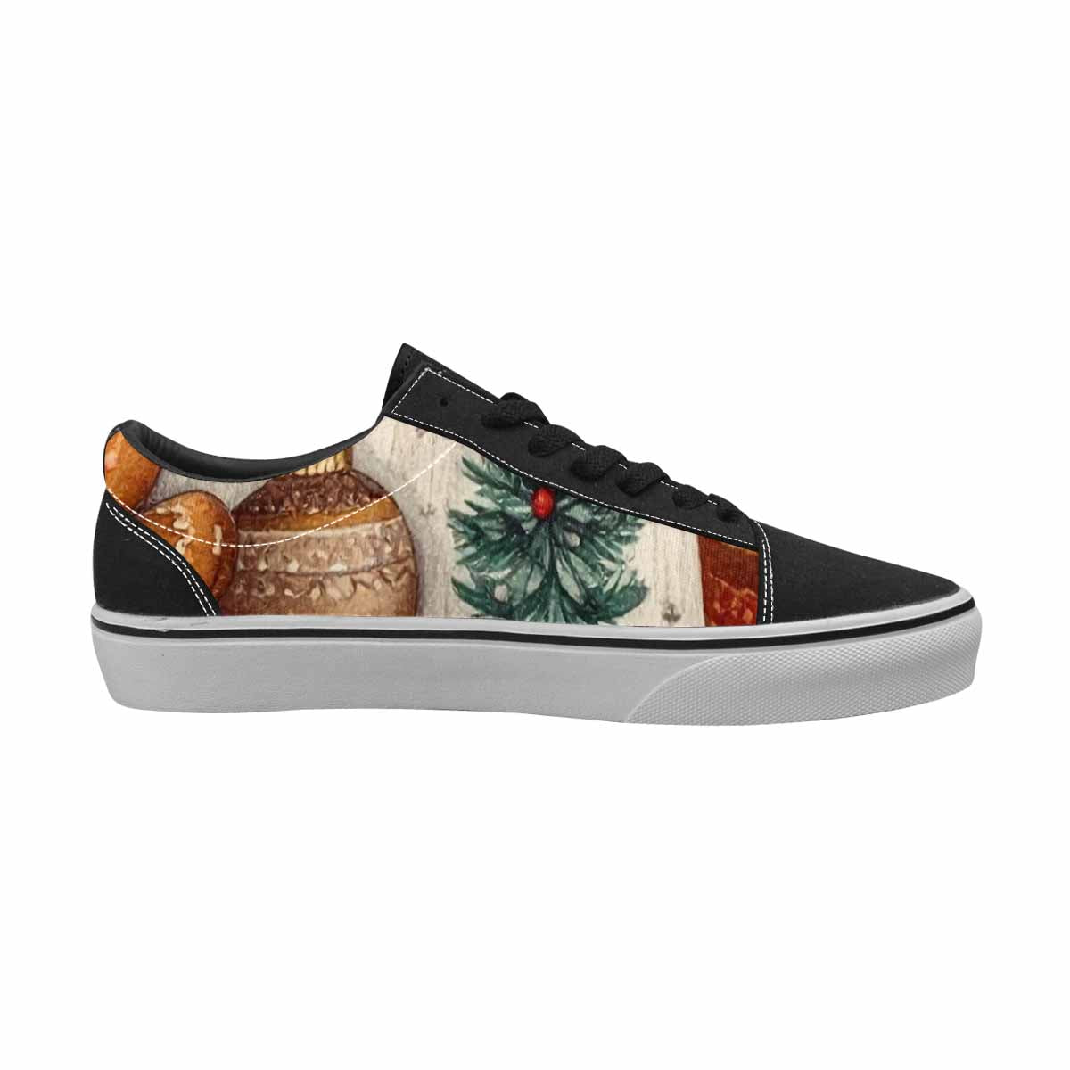 MEN'S Christmas Holly Snowflake Canvas Lace-Up Dreamcore Custom Shoes