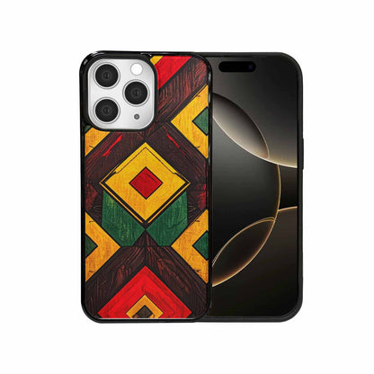 iPhone 15 Pro Max Case — African Kente Cloth Inspired Pattern Geometric, Personalized Phone Case