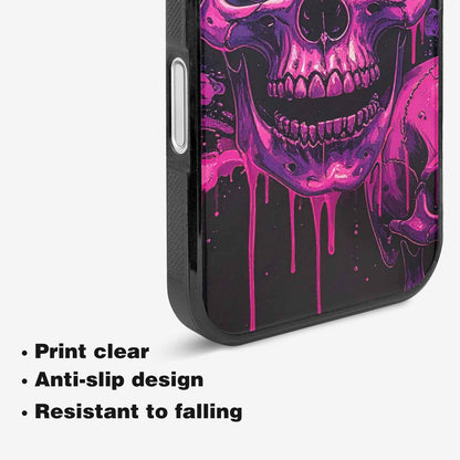 iPhone 16 Case — Pink Purple Skeletons Neon Drip Melting, Customized Protective Case