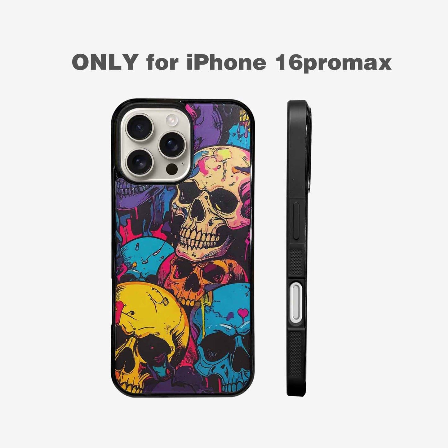 iPhone 16 Pro Max Case — 1000s Of Skulls Digital Camo Drip, Custom Phone Case