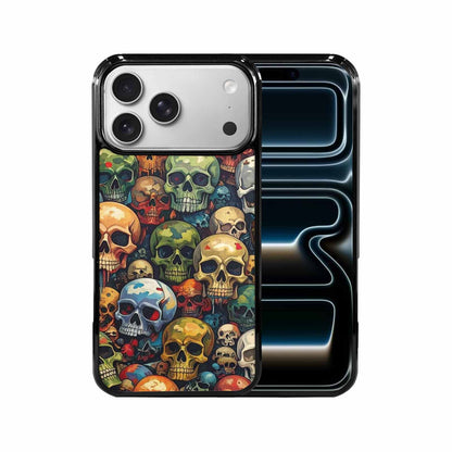 iPhone 17 Pro Max Case — Skulls Pattern Hundreds Of Gothic Skulls, Custom Print Case Cover