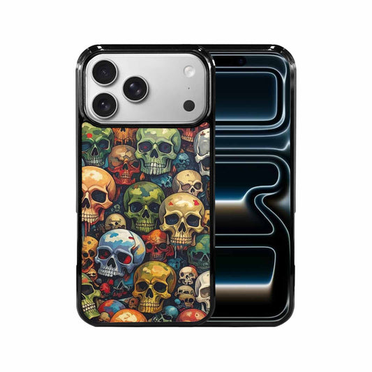 iPhone 17 Pro Max Case — Skulls Pattern Hundreds Of Gothic Skulls, Custom Print Case Cover