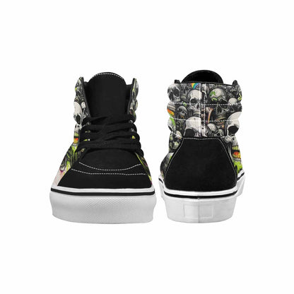 MEN'S Rainbow From Skull S High Top Canvas Melting Art Custom Sneakers