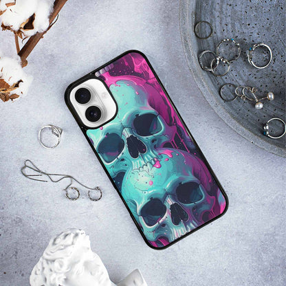iPhone 16 Plus Case — 1000\'s Of Skulls Overlapping Each Other, Custom Art Phone Cover