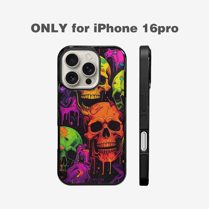 iPhone 16 Pro Case — Vibrant Camo 1000\'s Of Skeletons Neon, Original Design Phone Case