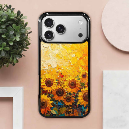 iPhone 17 Pro Max Case — Impressionist Sunflower Brushstroke Pattern Floral, Customized Protective Case