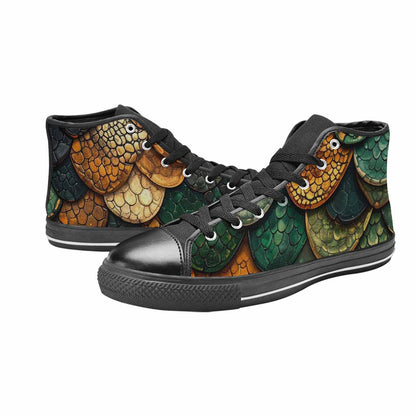 MEN'S Snake Skin Reptile High Top Canvas Y2K Shoes